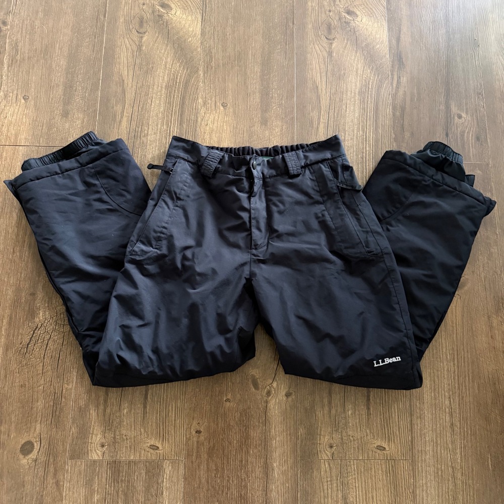 LL Bean Black Snow Pants Insulated Winter Outdoor Snowboarding Skiing Mens Small